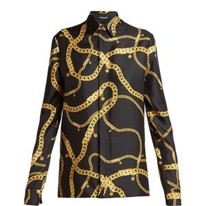 Versace Silk Chain Link Shirt